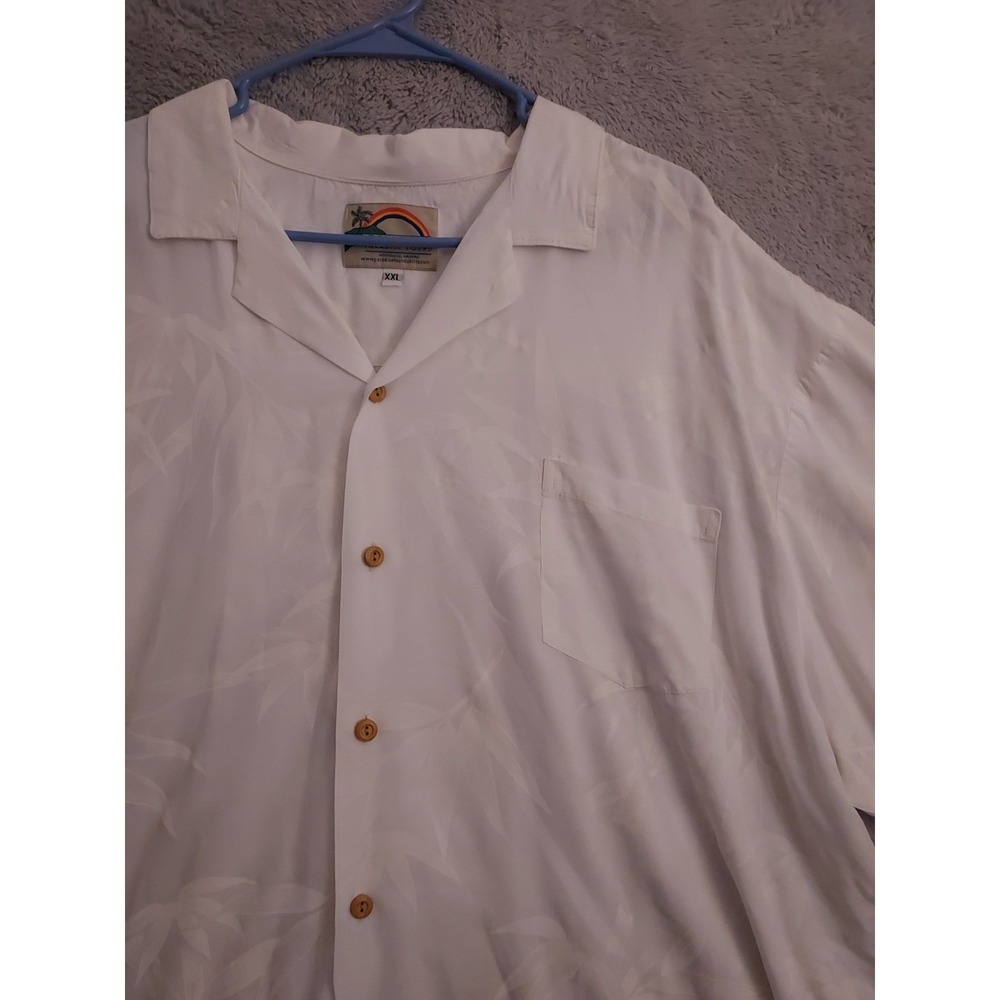 Vintage Paradise Found Shirt Mens 2XL XXL Tropical Floral White Magnum PI Rayon - Picture 4 of 9